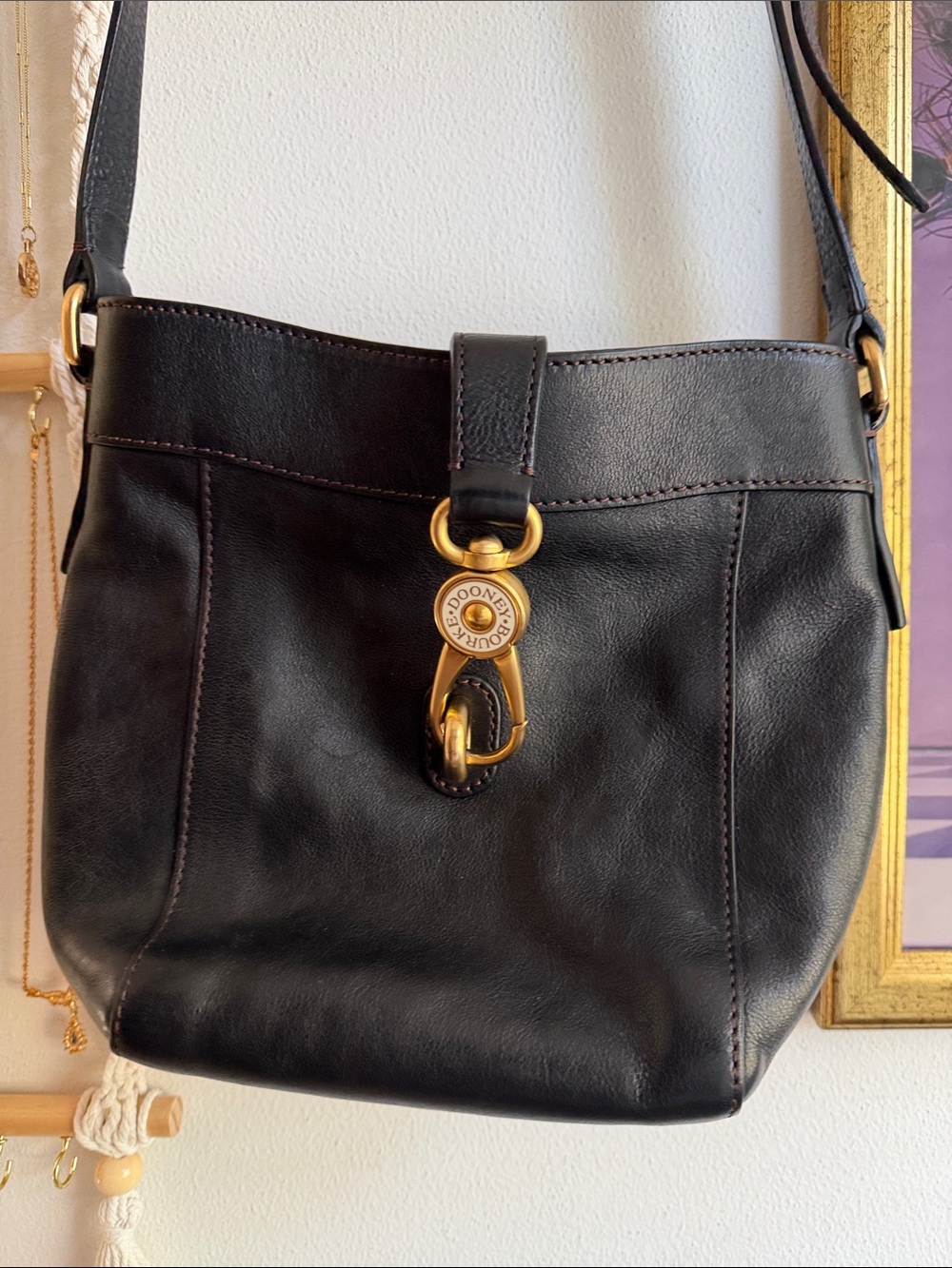 Dooney & Bourke Florentine Leather Sadie Feed Bag - Picture 2 of 9